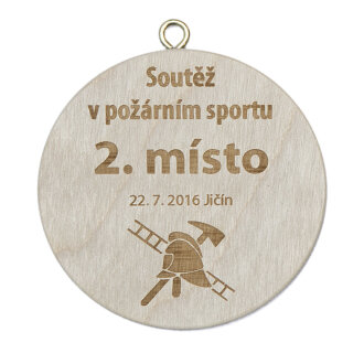 Dřevěná medaile s gravírováním, 50 mm