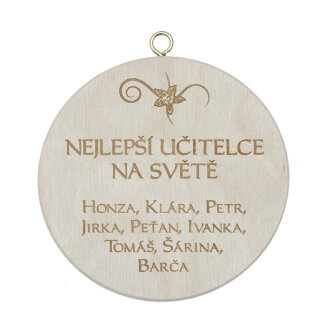 Dřevěná medaile s gravírováním, 100 mm