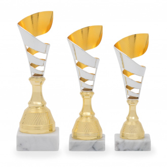 Pohár DESIGN, výška 20 cm, zlatý/stříbrný