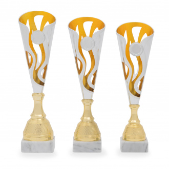 Pohár DESIGN, výška 34 cm, zlatý/stříbrný