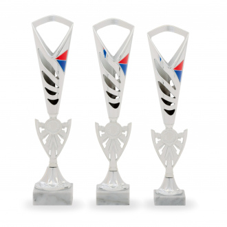 Pohár DESIGN, výška 36 cm, stříbrný/trikolora