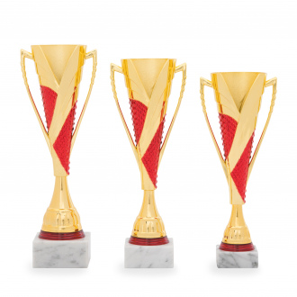 Pohár DESIGN, výška 35 cm, zlatý/červený