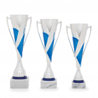 Pohár DESIGN, výška 35 cm, stříbrný/modrý