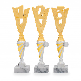 Pohár DESIGN, výška 36 cm, zlatý/stříbrný