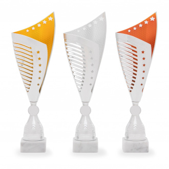 Pohár DESIGN, výška 37 cm, stříbrný/zlatý