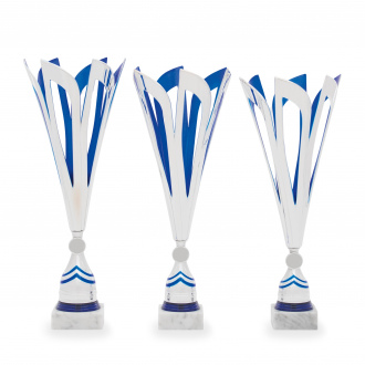 Pohár DESIGN, výška 42 cm, stříbrný/modrý