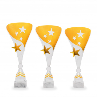 Pohár DESIGN, výška 35 cm, stříbrný/zlatý