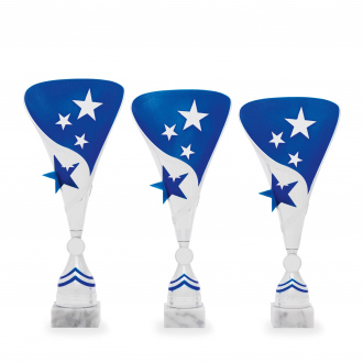 Pohár DESIGN, výška 35 cm, stříbrný/modrý