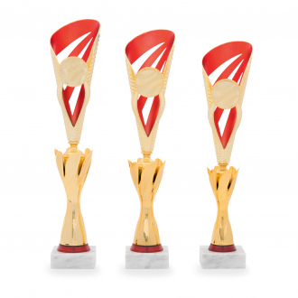 Pohár DESIGN, výška 43 cm, zlatý/červený