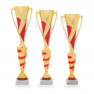 Pohár DESIGN, výška 46 cm, zlatý/červený