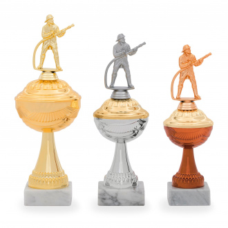 Pohár EDICE HASIČI, výška 29 cm, bronzový/zlatý