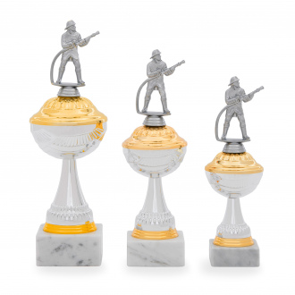 Pohár EDICE HASIČI, výška 29 cm, stříbrný/zlatý