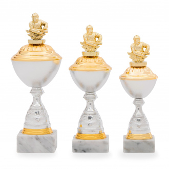 Pohár EDICE HASIČI, výška 27 cm, stříbrný/zlatý