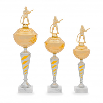 Pohár EDICE HASIČI, výška 39 cm, zlatý/stříbrný