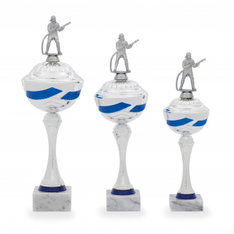 Pohár EDICE HASIČI, výška 41 cm, stříbrný/modrý
