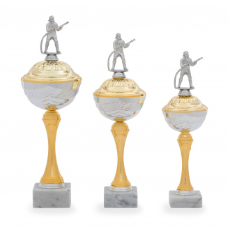 Pohár EDICE HASIČI, výška 41 cm, stříbrný/zlatý