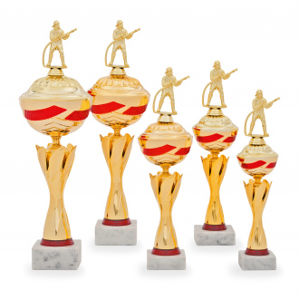 Pohár EDICE HASIČI, výška 39 cm, zlatý/červený