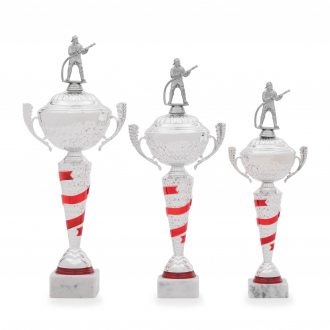 Pohár EDICE HASIČI, výška 46 cm, stříbrný/červený