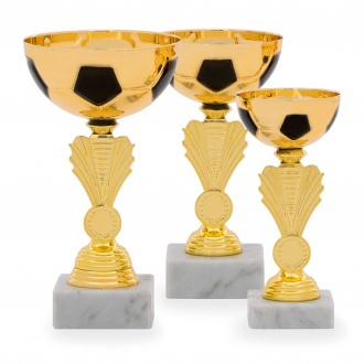 Pohár EDICE FOTBAL, výška 17 cm, zlatý/černý