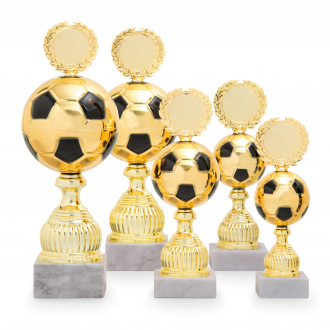 Pohár EDICE FOTBAL, výška 26 cm, zlatý/černý