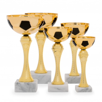 Pohár EDICE FOTBAL, výška 23 cm, zlatý/černý