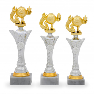 Pohár EDICE FOTBAL, výška 26 cm, stříbrný/zlatý