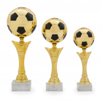 Pohár EDICE FOTBAL, výška 30 cm, zlatý/černý