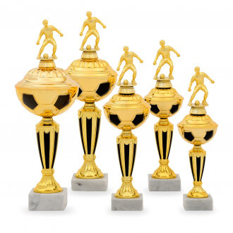 Pohár EDICE FOTBAL, výška 35 cm, zlatý/černý