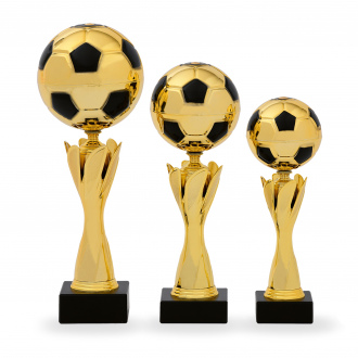 Pohár EDICE FOTBAL, výška 30 cm, zlatý/černý
