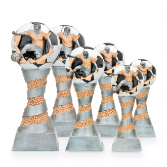 Trofej s fotbalistou, výška 21 cm, vícebarevná