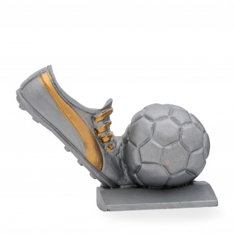 Luxusní fotbalová trofej, výška 13,5 cm, stříbrná/zlatá