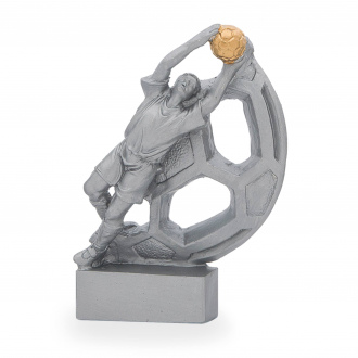 Luxusní fotbalová trofej, výška 18,5 cm, stříbrná/zlatá