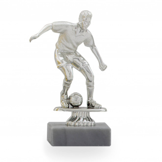 Figurka fotbalista, výška 13 cm, stříbrná