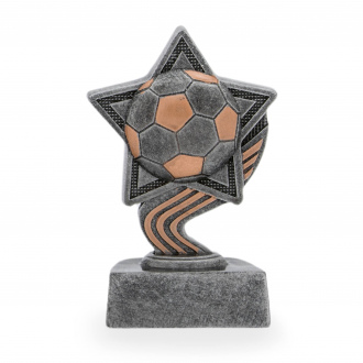 Trofej s fotbalovou tématikou, výška 11 cm, stříbrná/zlatá