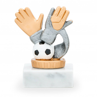 Trofej s fotbalovou tématikou, výška 9,5 cm, vícebarevná