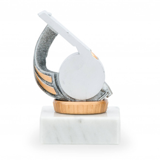 Trofej s fotbalovou tématikou, výška 10 cm, stříbrná/zlatá