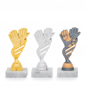 Figurka s fotbalovou tématikou, výška 15 cm, zlatá