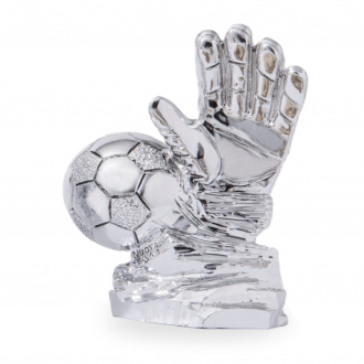 Fotbalová trofej v luxusním provedení, výška 14 cm, stříbrná