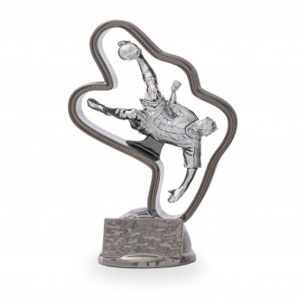 Fotbalová trofej v luxusním provedení, výška 23 cm, stříbrná