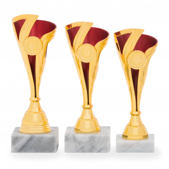 Pohár EKONOM, výška 21 cm, zlatý/červený