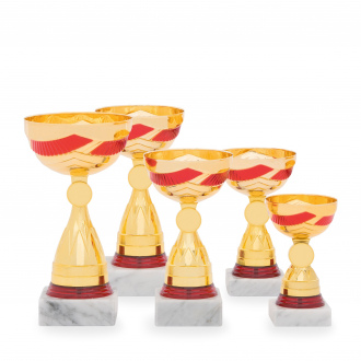 Pohár EKONOM, výška 14 cm, zlatý/červený