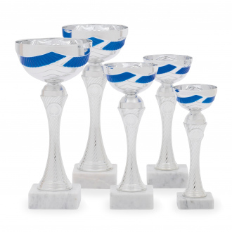 Pohár EKONOM, výška 22 cm, stříbrný/modrý