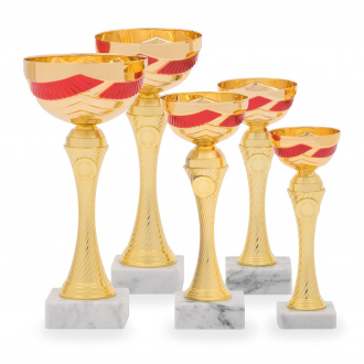 Pohár EKONOM, výška 22 cm, zlatý/červený