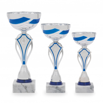 Pohár EKONOM, výška 24 cm, stříbrný/modrý