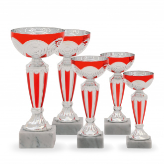 Pohár EKONOM, výška 19 cm, stříbrný/červený