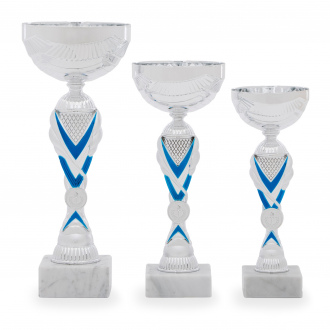 Pohár EKONOM, výška 26 cm, stříbrný/modrý