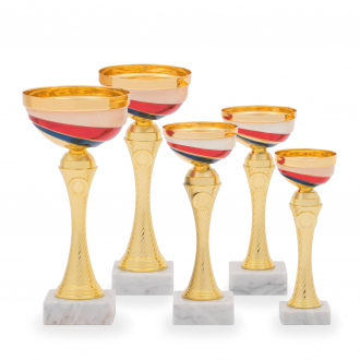 Pohár EKONOM, výška 22 cm, zlatý/trikolora