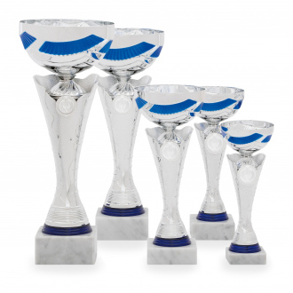 Pohár EKONOM, výška 23 cm, stříbrný/modrý