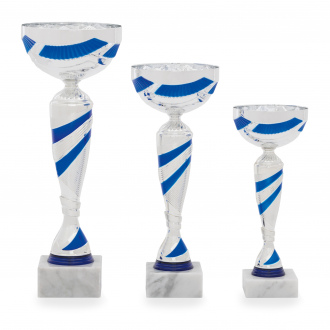 Pohár EKONOM, výška 30 cm, stříbrný/modrý