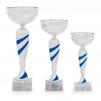 Pohár EKONOM, výška 29 cm, stříbrný/modrý